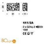 Настенный светильник IDL Bubbles 441/2A light gold - Схема