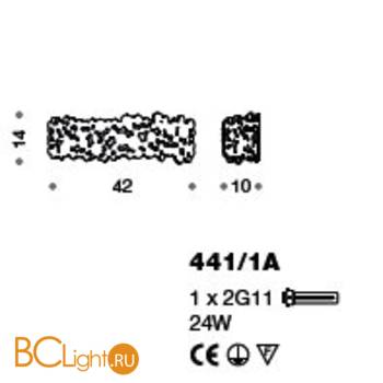 Настенный светильник IDL Bubbles 441/1A light gold - Схема