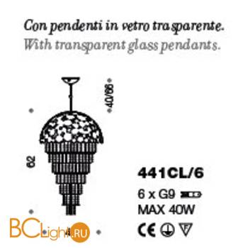 Потолочный светильник IDL Bubbles 441CL/6 Chrome - Схема