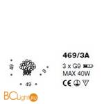 Настенный светильник IDL Corten 469/3A brown corten - Схема