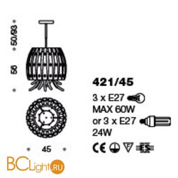 Потолочный светильник IDL Emotion 421/45 white - Схема