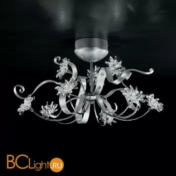 Потолочная люстра IDL Girasole 374/6+3PF CHROME + transparent