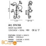 Настенный светильник IDL Girasole 374/4A CHROME + WHITE - Схема