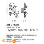 Настенный светильник IDL Girasole 374/2A CHROME + BRIGHT SILVER - Схема