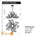 Люстра IDL Girasole 374/18+18 Gold Transparent - Схема