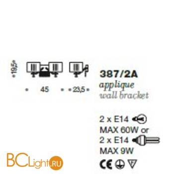Бра IDL Mary 387/2A White Transparent - Схема