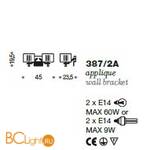 Бра IDL Mary 387/2A White Transparent - Схема