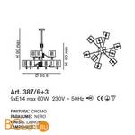 Потолочная люстра IDL Mary 387/6+3 black - Схема