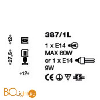 Настольная лампа IDL Mary 387/1L brown - Схема