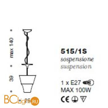 Подвесной светильник IDL Lume 515/1S copper - Схема