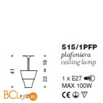 Потолочный светильник IDL Lume 515/1PFP light gold - Схема