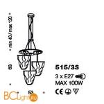 Подвесной светильник IDL Lume 515/3S chrome + multi - Схема
