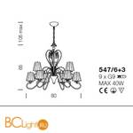 Люстра IDL Mademoiselle 547/6+3 Black nickel - Схема