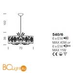 Люстра IDL Margot 540/6 nickel+Gold lame - Схема