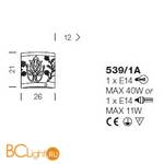 Настенный светильник IDL Margot 539/1A Matt gold+Brown cotton - Схема