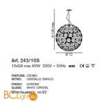 Подвесной светильник IDL Mina 243/10S chrome + BIANCO - Схема