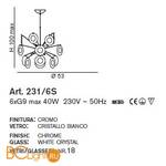 Подвесной светильник IDL Mina 231/6S BIANCO - Схема