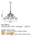 Люстра IDL Orchidea 263/5 Rovere striato V285/127.96/22 - Схема