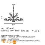 Люстра IDL Orchidea 260/6+3 Rovere striato V285/127.96/22 - Схема