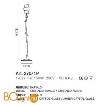 Торшер IDL Papiro 270/1P Narvalo V314/127/6 - Схема
