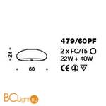 Потолочный светильник IDL Ponza 479/60PF nut - Схема