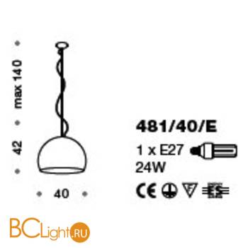 Подвесной светильник IDL Positano 481/40/E black white - Схема