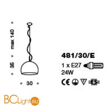 Подвесной светильник IDL Positano 481/30/E white white - Схема