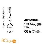 Подвесной светильник IDL Positano 481/20/E white white - Схема