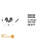 Бра IDL Prestige 534/2A black nickel - Схема