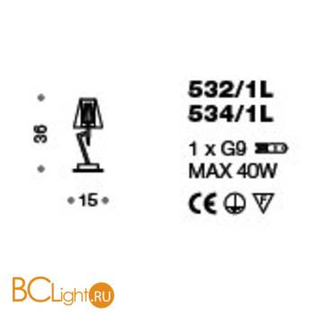 Настольная лампа IDL Prestige 532/1L black nickel - Схема