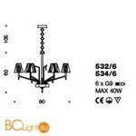 Люстра IDL Prestige 532/6 rusty - Схема