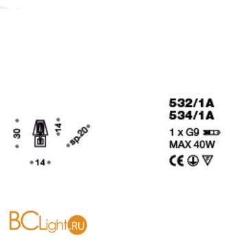 Бра IDL Prestige 534/1A rusty - Схема