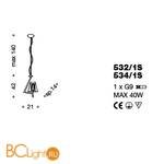 Подвесной светильник IDL Prestige 534/1S black nickel - Схема