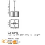 Потолочный светильник IDL Roma 359/4S CHROME BLACK - Схема