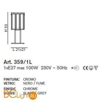 Настольная лампа IDL Roma 359/1L CHROME BLACK - Схема