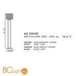 Торшер IDL Roma 359/4P BLACK BLACK - Схема