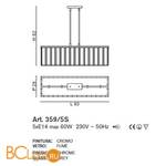 Подвесной светильник IDL Roma 359/5S chrome / smoke grey with engraving - Схема