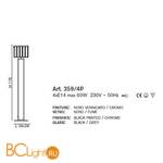 Торшер IDL Roma 359/4P chrome / smoke grey with engraving - Схема