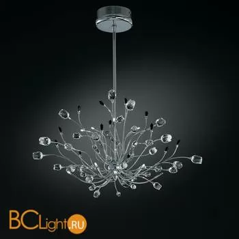 Люстра IDL Rosetta 324/12S Chrome Clear roses/Black prisms
