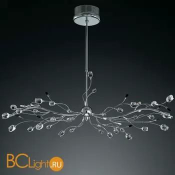 Люстра IDL Rosetta 325/10S Chrome Clear roses/Black prisms