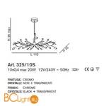 Люстра IDL Rosetta 325/10S Chrome Clear roses/Black prisms - Схема