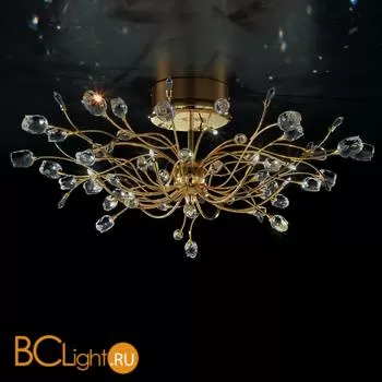 Потолочный светильник IDL Rosetta 324/10PF Gold Clear roses/Clear prisms