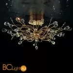 Потолочный светильник IDL Rosetta 324/10PF Gold Clear roses/Clear prisms