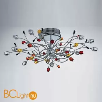 Потолочный светильник IDL Rosetta 324/10PF Chrome Color roses/Black prisms