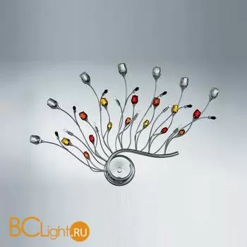 Настенный светильник IDL Rosetta 325/6A Chrome Color roses/Black prisms