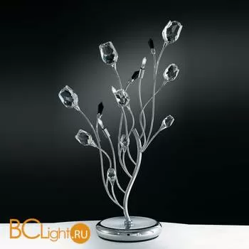 Настольная лампа IDL Rosetta 325/3L Chrome Clear roses/Black prisms