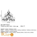 Люстра IDL Rossella 301/10+5 Chrome purple crystal - Схема