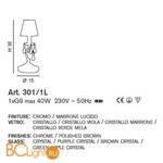 Настольная лампа IDL Rossella 301/1L Chrome purple crystal - Схема