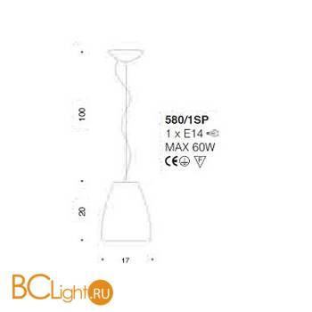 Подвесной светильник IDL Saba 580/1SP silver corten - Схема