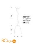 Подвесной светильник IDL Saba 580/1SP silver corten - Схема